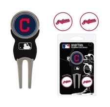 Cleveland Indians MLB Team Golf Divot Tool with 3 Magnetic Ball Markers