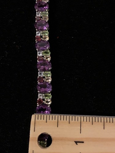 NWT STS sterling silver 925 multi gemstone bracelet 7” gorgeous - Picture 3 of 7