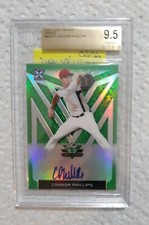 2020 LEAF VALIANT. CONNOR PHILLIPS. AUTOGRAPH. GREEN 