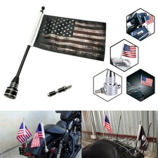Motorrad Amerikanisch Flagge USA Fahne Fahnenmast 39cm Schwarz Für Harley AF