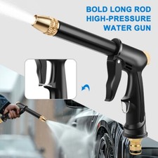 Portable Automobile High Pressure Car Wash Water Gun Alloy Nozzle Bold Long Rod