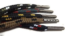 3 pairs Round Metal Tipped Shoelaces - 30cm to 120cm - Hiking Boot Walking