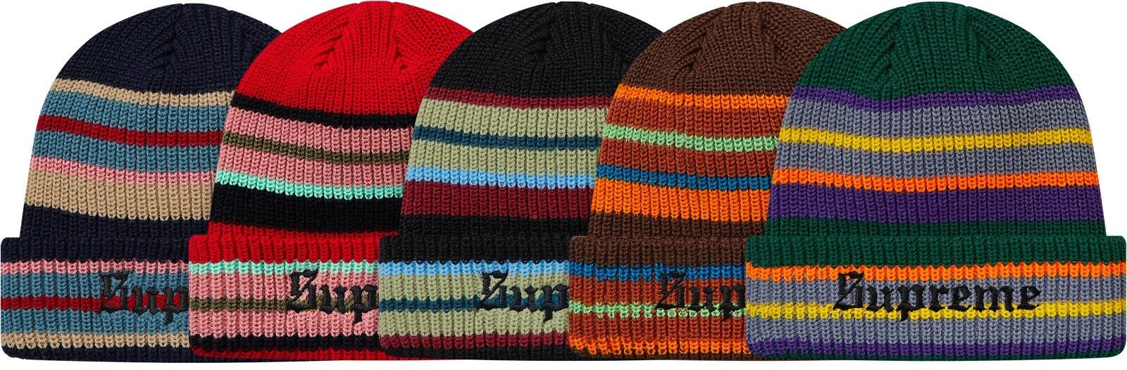 Supreme Bright Stripe Beanie FW18 (FW18BN39) One Size | eBay