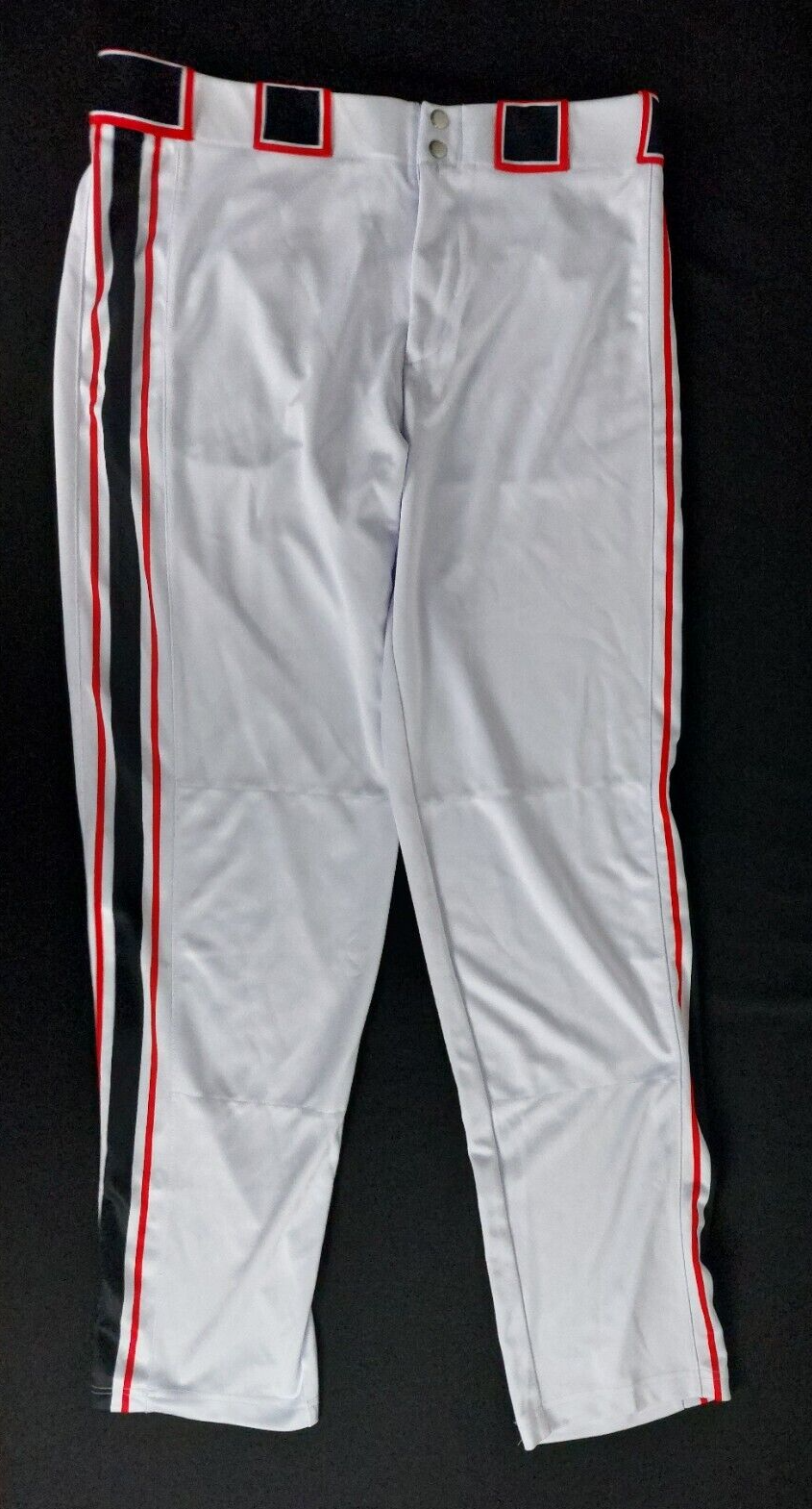Custom White w/Red And Black Piping Baseball Pants Men's Size 34 eBay