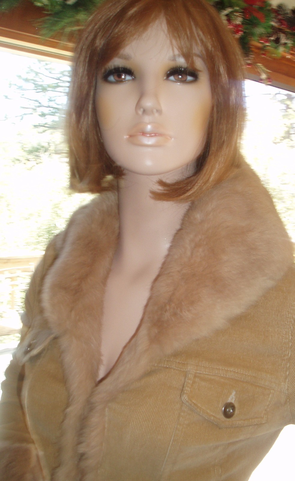 BODELL TAN S/M CORDUROY JACKET W/RABBIT FUR COLLAR & CUFFS eBay