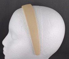 Light Peach faux leather headband textured 1 1/8 inch wide hair band accessory