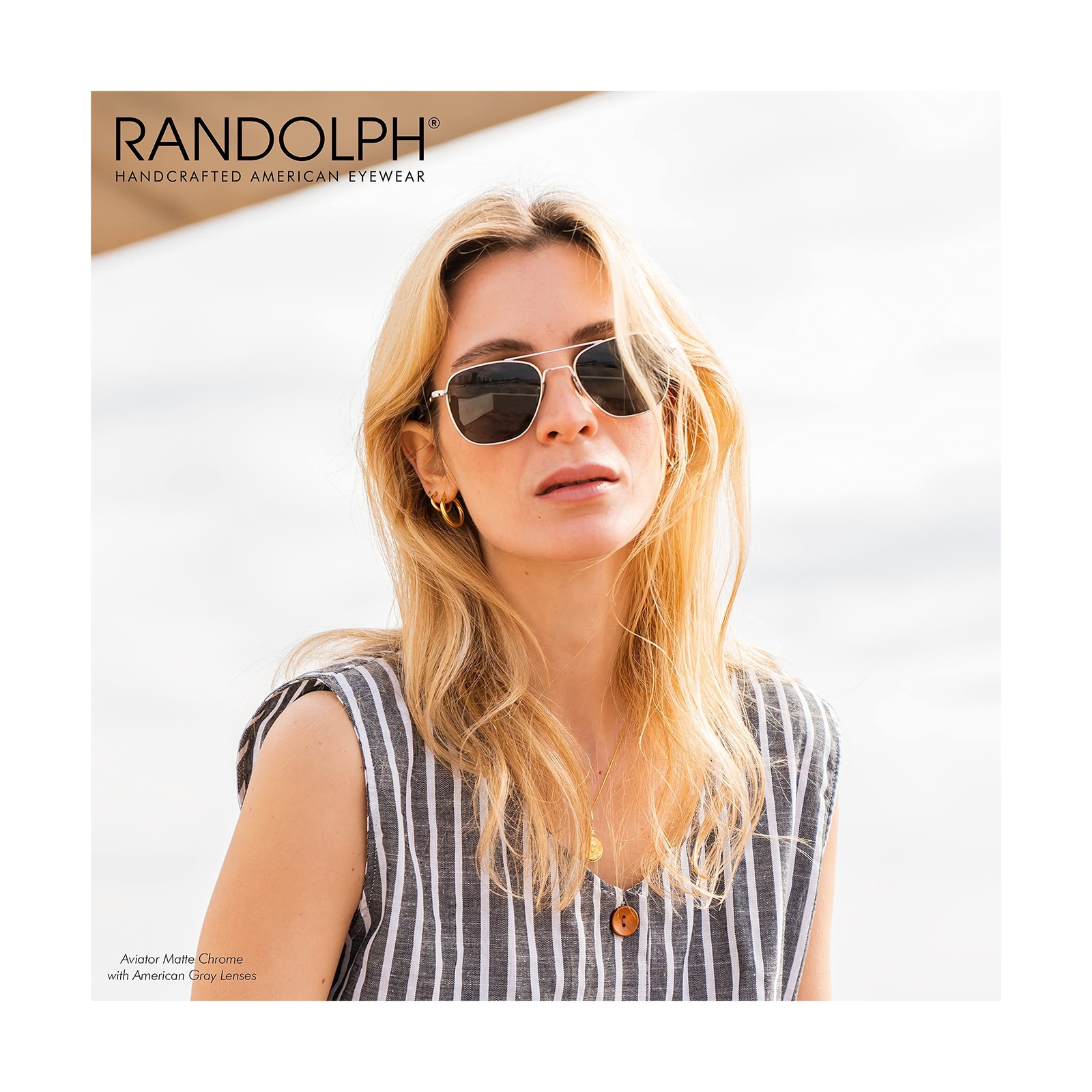 Randolph USA | Gold Classic Aviator Sunglasses for Men or Women 100percent UV image 5