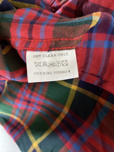 Vintage 90's Lizwear Shirt Women Medium Petite Plaid Button L/Sleeve Office Work - Picture 13 of 15