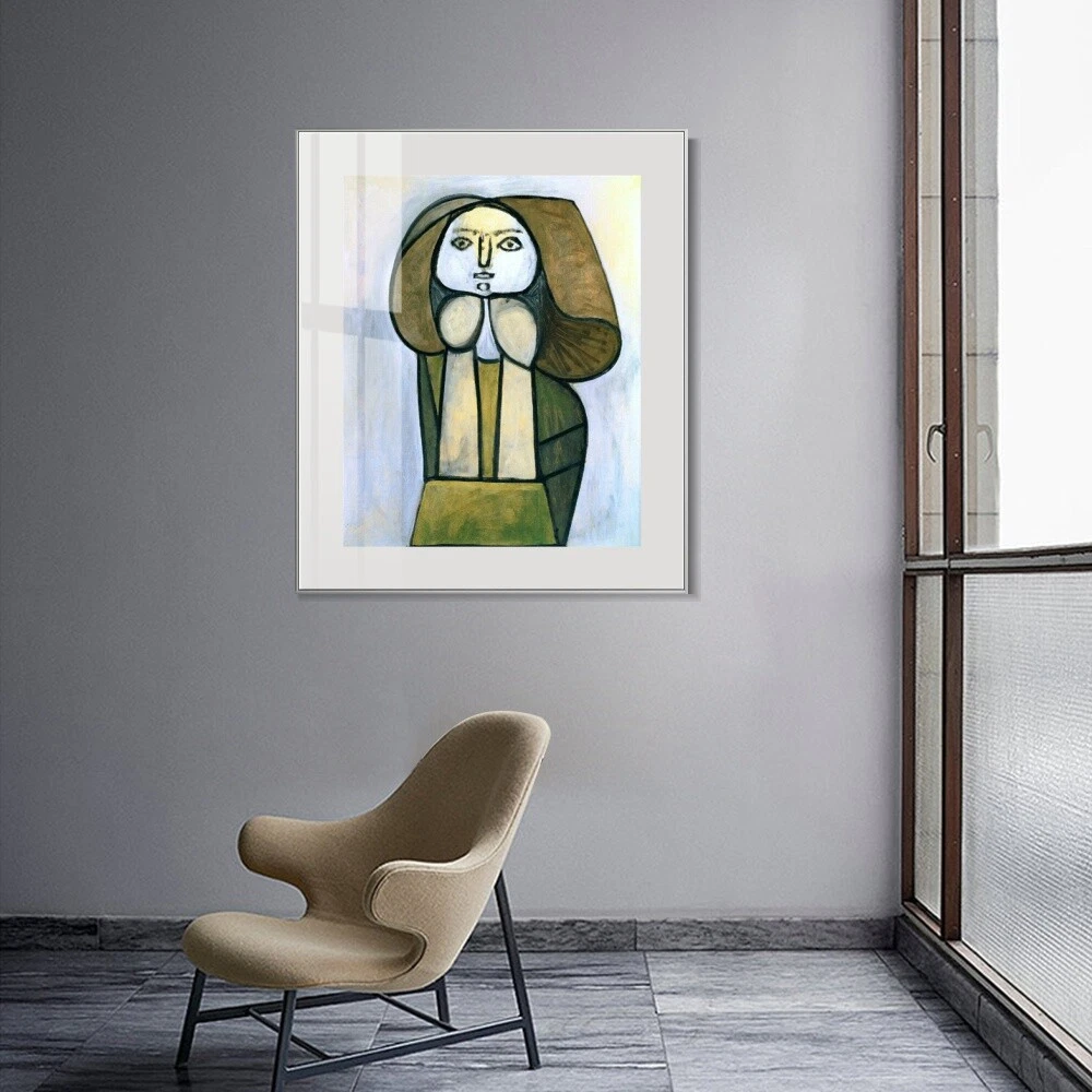 Framed Canvas Art 1946 Femme la robe verte Pablo Picasso Wall Art Decorations