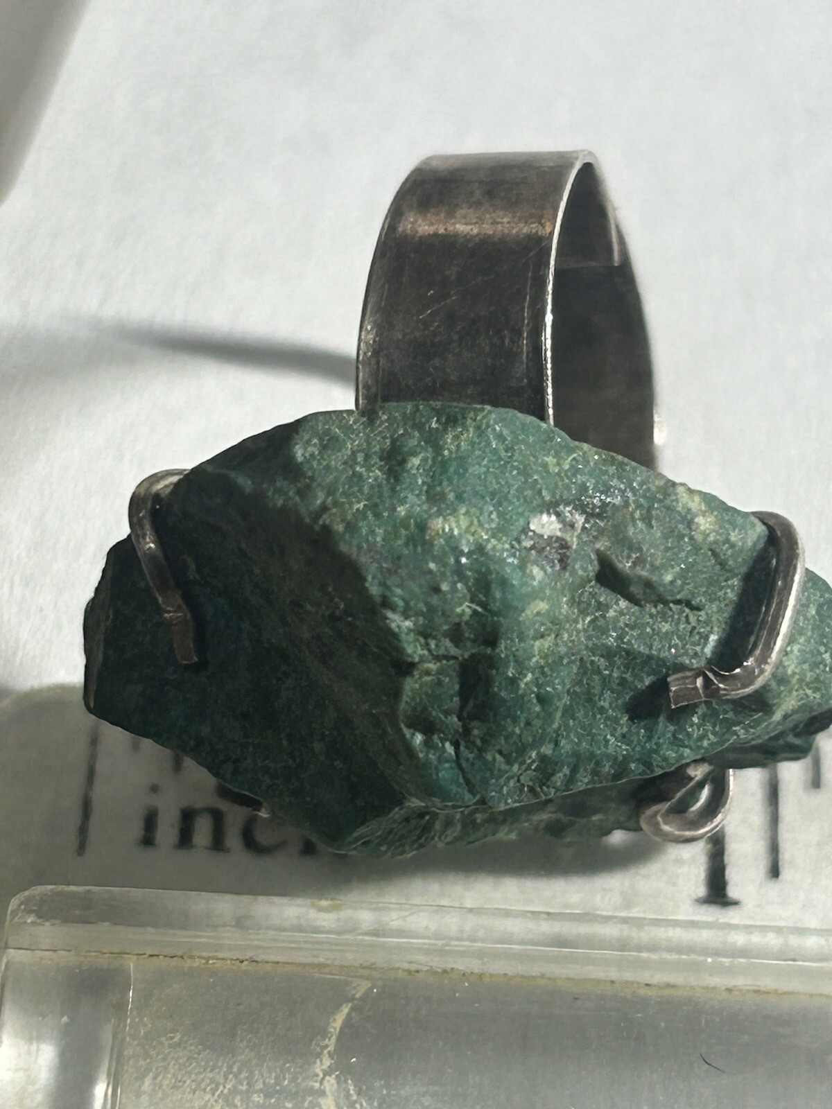 Antique Turquoise Silver Ring Adjustable - image 12