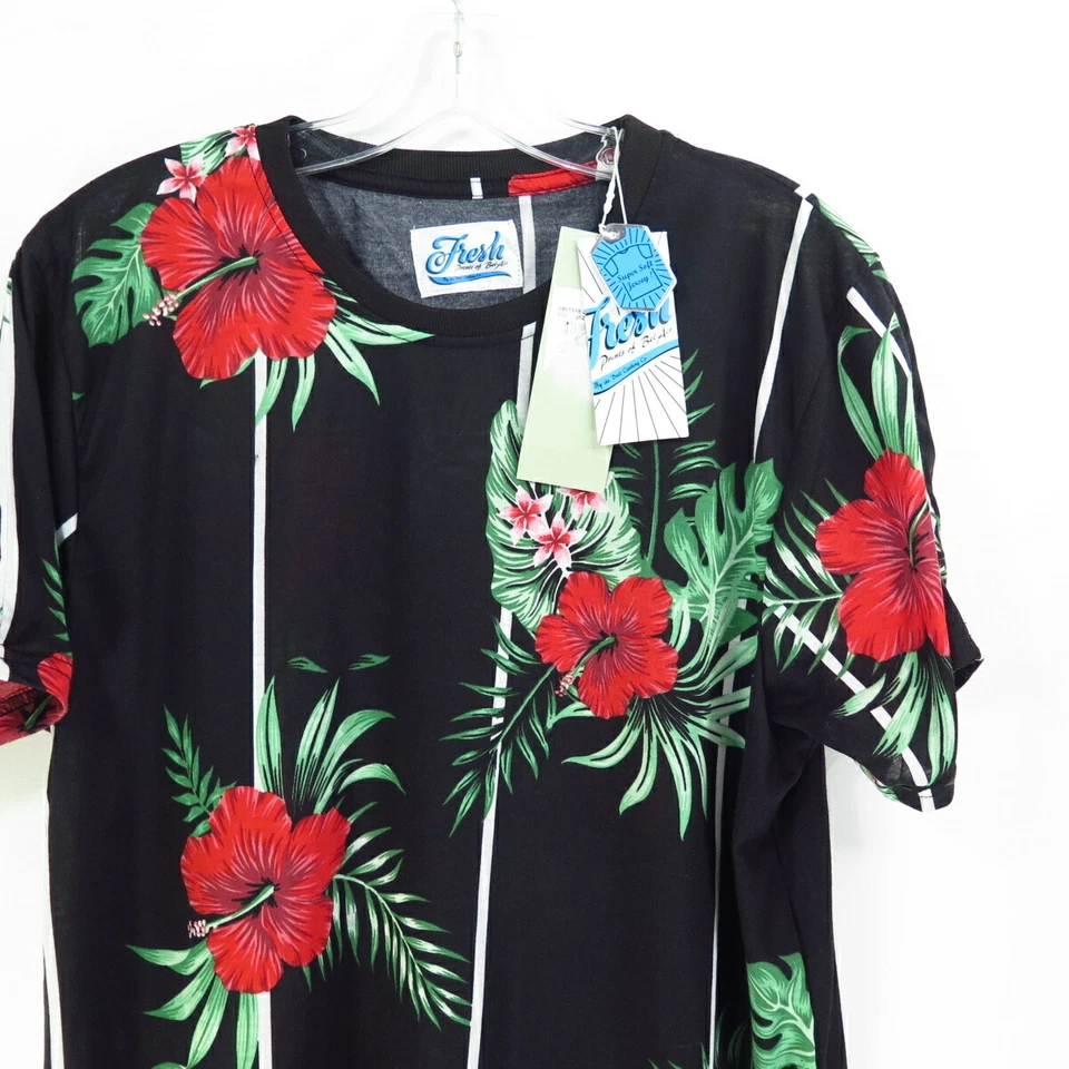 Camiseta Fresh Prince Of Bel Air masculina preta listrada floral tamanho G nova com etiquetas - Imagem 3 de 4