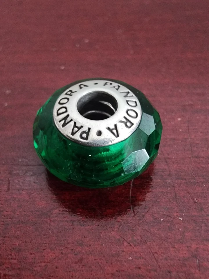 PANDORA 925 STERLING SILVER BRACELET W/(6) PANDORA 925 MURANO GLASS CHARMS. 7.5" - Image 4 of 4