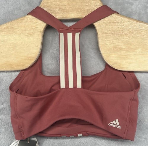 Adidas PowerImpact Medium Support XS A/C Training Sports Bra Wonder Red NWT - Picture 2 of 6