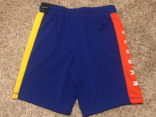 Mens Michael Air Jordan Jumpman DNA Fleece Nike Shorts Blue Yellow Orange MJ 23 - Picture 6 of 10