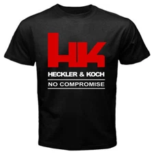 Heckler & Koch HK No Compromise Men's Black T-Shirt Size S to 4XL