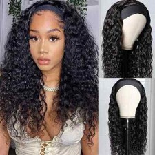 New Headband Wig Wave Human Hair Wigs for Women Full Machine Made 180 Density