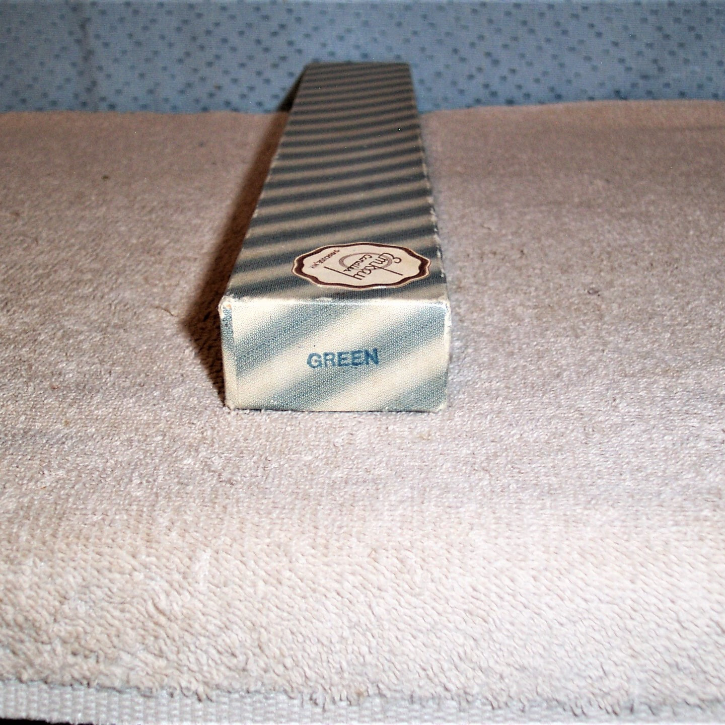 2 VINTAGE EMKAY CANDLES 11.5" TAPERED GREEN CANDLES UNBURNT WICK