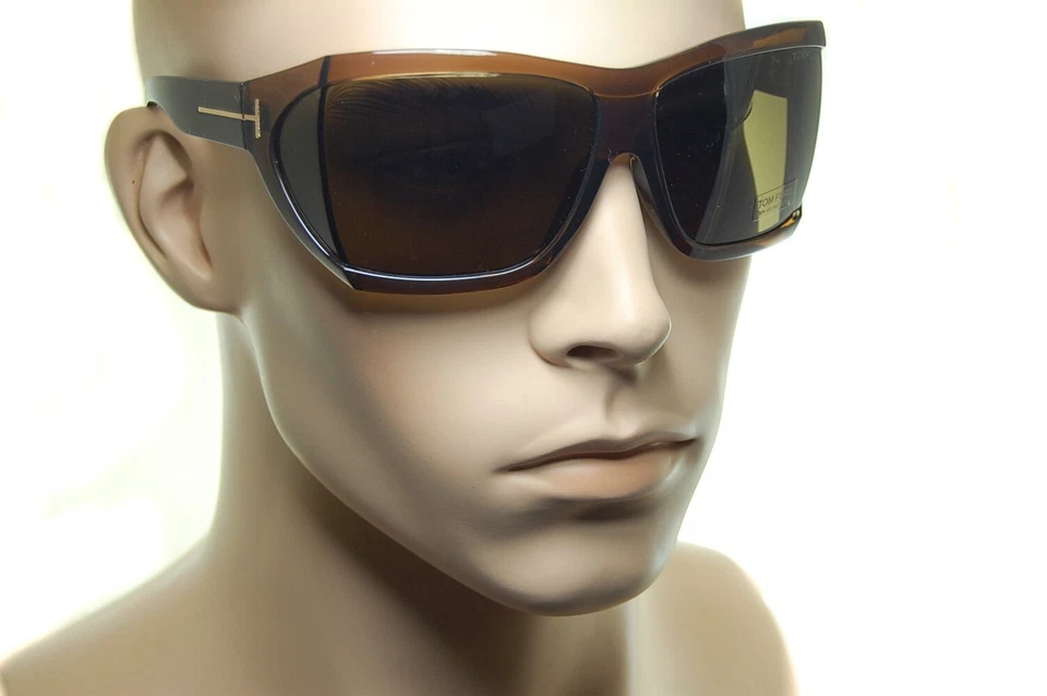 Gafas de sol TOM FORD SEDGEWICK TF402 48E para hombre grandes XL cuadradas ESCUDO LATERAL MARRÓN Foto 4 de 4