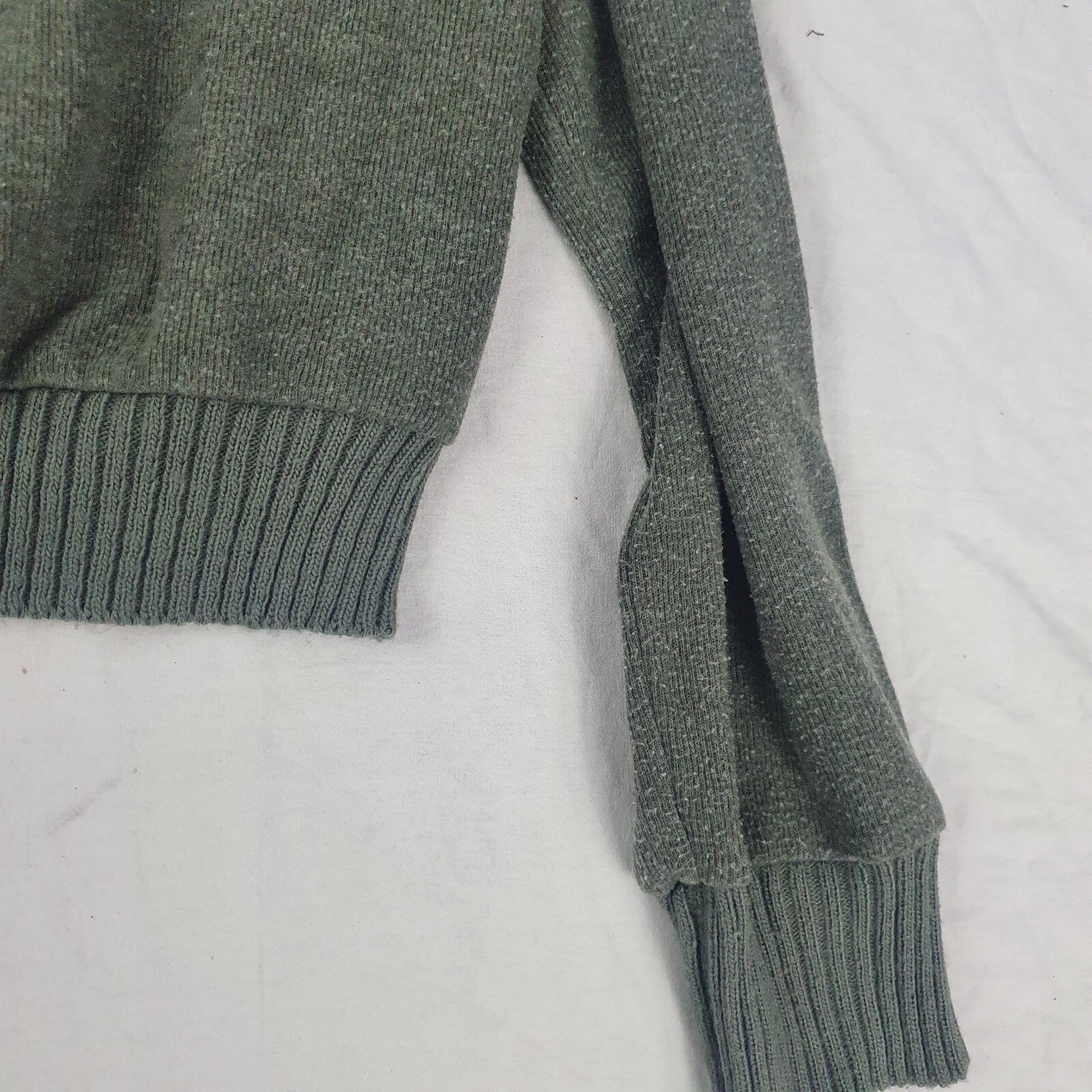 Zara Khaki Green/Grey Cropped Knit Jumper Long Sleeve Size UK S thumbnail 12
