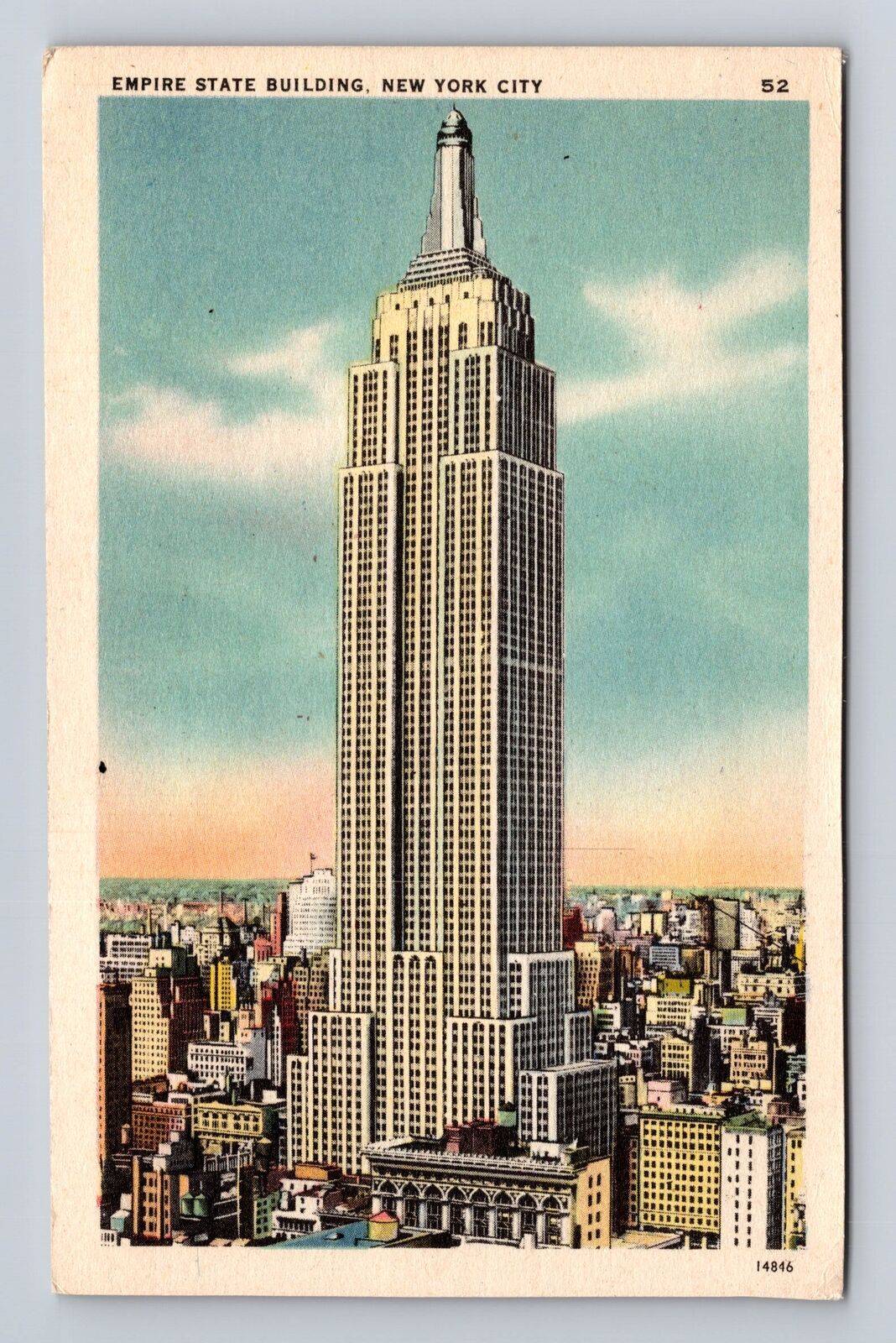 Vintage Antique Postcard of NYC’s Empire State Building Advertisement