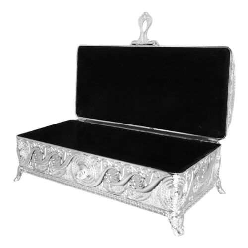(Silver Color)Antique Jewelry Box European Style Colorfast Rustproof Large - Photo 1 sur 12