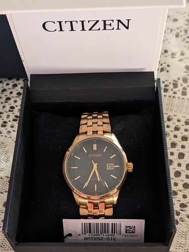 Eco-Drive Citizen Herren Corso Gold St Stahl Saphir 41mm Uhr BM7252-51E