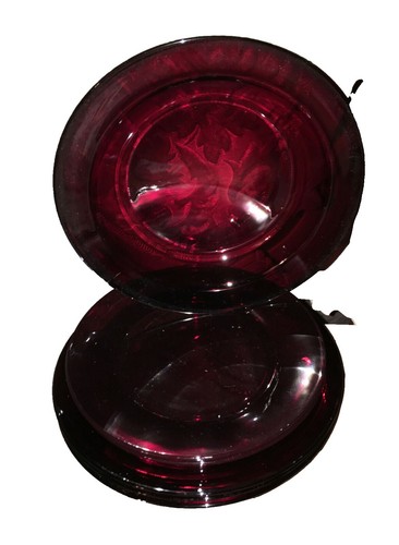 Anchor Hocking Ruby Red Dessert Plates Set of 6 | eBay