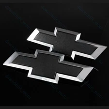 New For 2016-2019 GM Chevy Silverado 1500 Black Front & Tailgate Bow tie Emblem