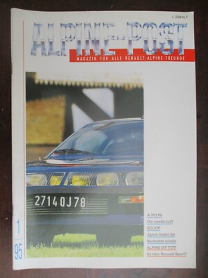 Alpine Post 1/1995 Magazin Renault  A 310 V6 Berlinette