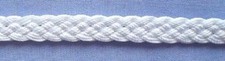 8mm White Viscose Rayon Plaited Braid per metre 