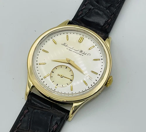 IWC Schaffhausen Rare WW2 Vintage 1941 Men's 14K Gold Wrist Watch Serviced