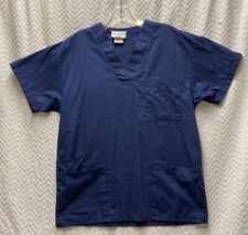 Peaches Navy Blue Size Small Scrub Top