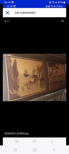 2 LOTS of art DECO style mosaic wooden EFFECT paintings◇☆☆1 OF A KIND☆☆ - Picture 3 of 11