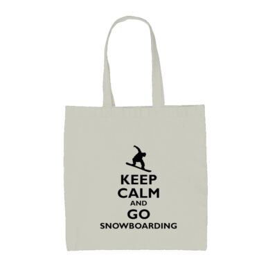 Keep Calm And Go Snowboarding - Canvas Tote Bag - Snowboard Boarder Snowboard