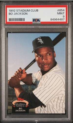 1992 Stadium Club Bo Jackson #654 PSA 9 neuwertig Chicago weiße Sox