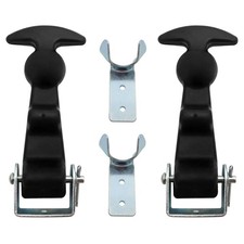 QWORK 2Packs 4.7 inch T-Handle Draw Latches with Brackets, Rubber Flexible Ho...