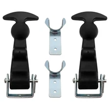 QWORK 2Packs 4.7 inch T-Handle Draw Latches with Brackets, Rubber Flexible Ho...