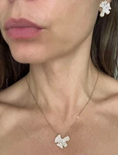 AUTHENTIC DAVID YURMAN DAY PETALS SET OF ERRAINGS & NECKLACE , RET USD $38,900+T