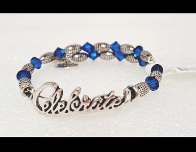 New Alex And Ani Disney Parks Celebrate Wrap Bracelet Blue Silver Beads Retired