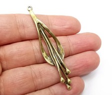 Flower Charms, Seeds Pendant, Nature Earring Charm 67x16mm G33229