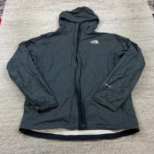 North Face Venture Rain Coat Jacket Large Gray Hyvent DT Zip Hood Waterproof Men