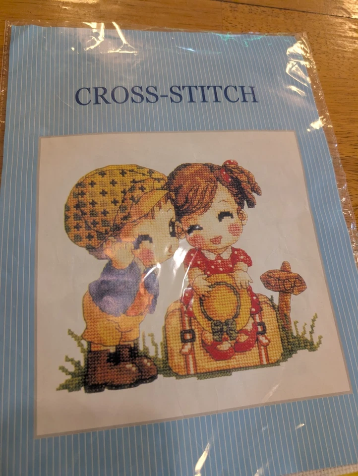 Lote de 3 kits de punto de cruz niño y niña y dos perros lindo hilo kitsch incluido Foto 2 de 4