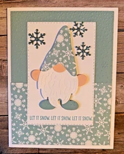 Gnome GREETING CARD KIT ~Lot of 4 w/Env~ Christmas Let It Snow Stampin Up