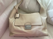 Borsa a tracolla donna Calvin Klein pelle di ciottoli italiana beige N/Nuova