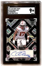 2022 Leaf Metal Draft Black Wave Auto Rookie 10/10 Chris Olave SGC 9 BG6