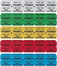 1000 Pcs Raffle Tickets Roll, 50/50 for Small, 5 Colors