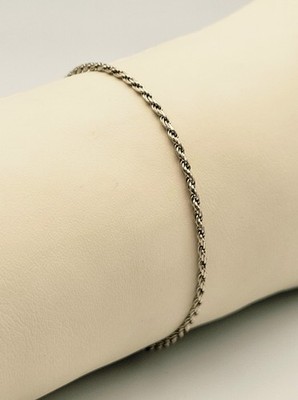 IBB Sterling silver vintage rope chain bracelet 7.75''
