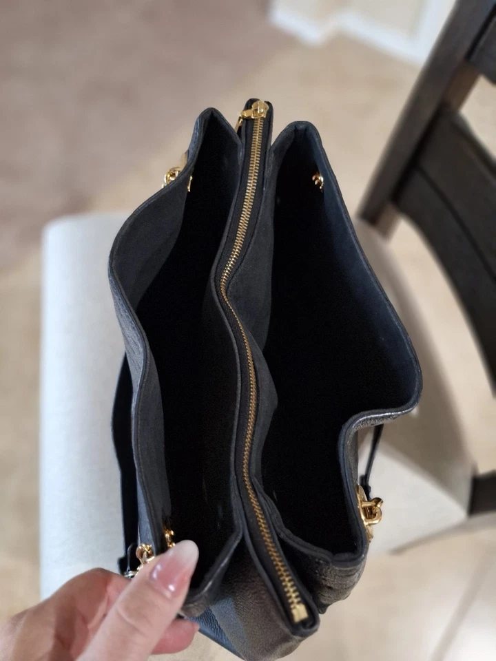 Bolso de Mano Louis Vuitton Empreinte Noir CA2188 Cadena con Cadena Dorada (Auténtico) Foto 3 de 4