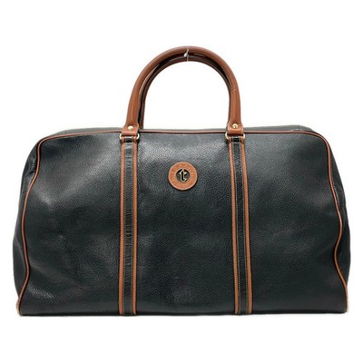 a.testoni Black Brown Leather Boston Bag