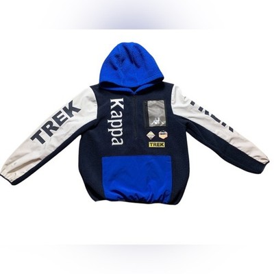 Kappa Trek Originals Navy Blue Half Zip Fleece Hoodie Mens Large Colorblock
